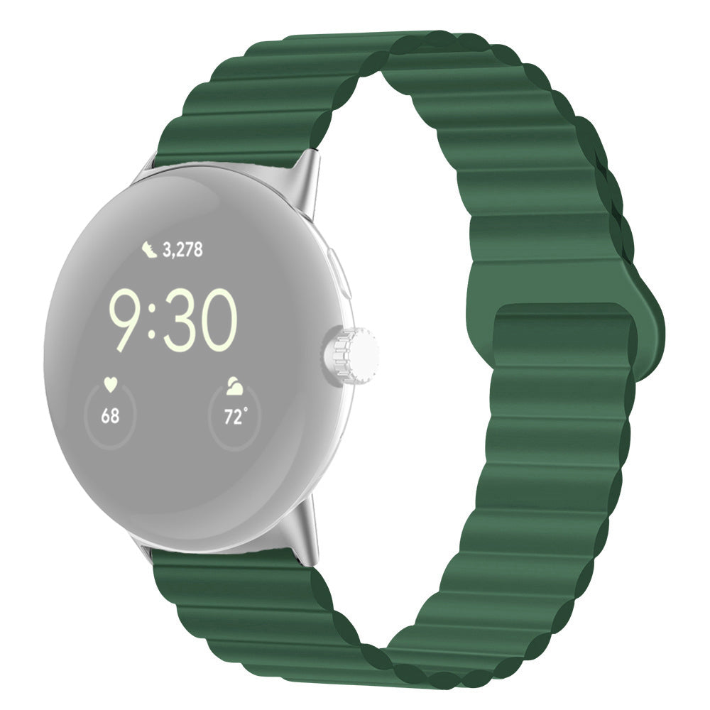 For Google Pixel Watch 2 Pixel Watch Dual-Color Silicone Replacement Strap 20mm Adjustable Magnetic Closure Watch Band For Google Pixel Watch 2 Pixel Watch Dual-Color Silicone Replacement Strap 20mm Adjustable Magnetic Closure Watch Band